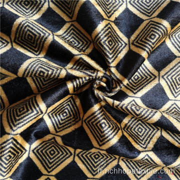 Tissu de rideau en velours africain imprimé de qualité